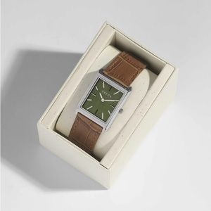 BREDA+GQ⌚️BNIB Limited Edition Virgil Croc Embossed Leather w/ Moss Brushed Face